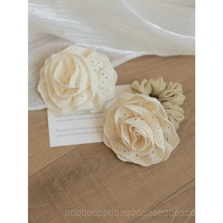 0818-YWSN Retro Super Fairy White Flower Large Intestine Hair Ring Female New Hair Band Mori Style Barrettes Hairware WKCN