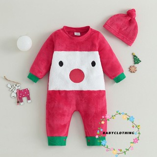 Babyclothes- ชุดรอมเปอร์ แขนยาว ลายคริสต์มาส กวาง สําหรับเด็กวัยหัดเดิน ทุกเพศ