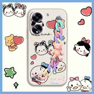 Back Cover Liquid silicone shell Phone Case For OPPO A1 5G/A98 5G/F23 5G Skin feel silicone Cartoon Solid color Anti-fall