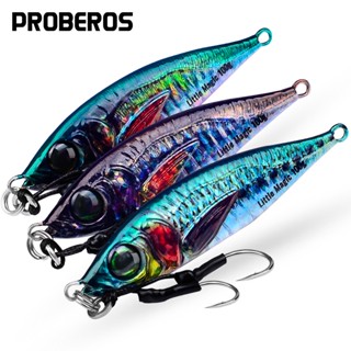 PROBEROS 1Pc luya jig jigging เหยื่อ 7g-40g แผ่นเหล็กขนาดเล็กโลหะไบโอนิค Luya เหยื่อตกปลาทะเลน้ำจืดปลาง้างปากเบสตะกั่วปลา