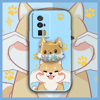 Rotatable stand The New Phone Case For Redmi K60 cute Cartoon Skin-friendly feel ins Liquid silicone shell protective case