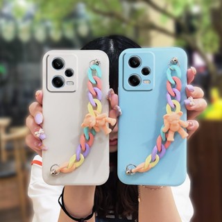 Lens bump protection Bear bracelet Phone Case For Redmi Note12 Pro 5G Solid color soft shell phone case Back Cover