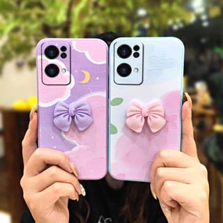 Anti-fall Bowknot Phone Case For OPPO Reno7 Pro 5G soft shell Leopard Skin-friendly feel cute The New phone case