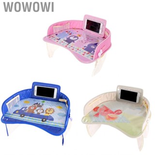 Wowowi Kids Travel Tray Seat Lap Activity Half Surrounded Organizer with Transparent Bag Side Pocket for Strollers Car Child