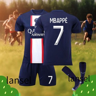 Lansel ชุดเสื้อฟุตบอล ผ้าโพลีเอสเตอร์ No.7 ระบายอากาศ และกางเกงขาสั้น ของขวัญ 3 ชิ้น