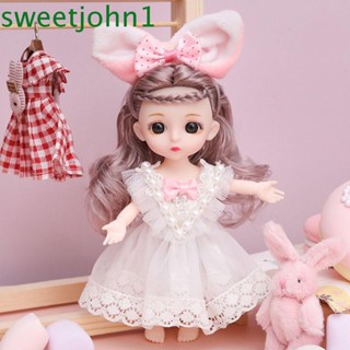 Sweetjohn ตุ๊กตาเจ้าหญิง Bjd 3d 16 ซม. 13 ข้อต่อ ขนาดเล็ก 16 ซม. Diy