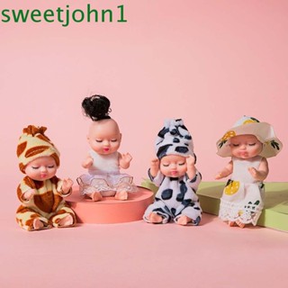 Sweetjohn ตุ๊กตาเด็กนอนหลับ ของขวัญวันเกิด ตุ๊กตาที่มีสีสัน ของขวัญ พร้อมเสื้อผ้า อุปกรณ์เสริม การ์ตูนสัตว์ ของเล่นน่ารัก ของเล่น DIY ตุ๊กตาของเล่น มินิ ตุ๊กตาเด็ก ใหม่