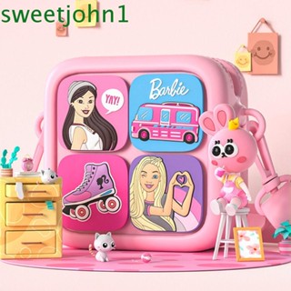 Sweetjohn กระเป๋าสะพายไหล่ ลายการ์ตูนบาร์บี้น่ารัก สีชมพู สําหรับเด็ก