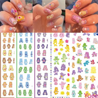 Ins Color Cartoon Cute Bear Anime Nail Stickers Water Proof yuee