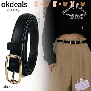 Okdeals เข็มขัดหนัง ดีไซน์หรูหรา สายรัดเอว แบบบาง