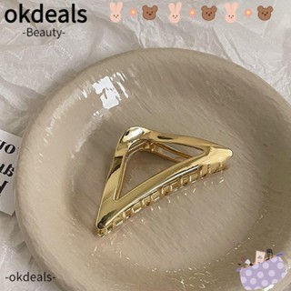 Okdeals กิ๊บติดผมโลหะ ทรงสามเหลี่ยม เครื่องประดับผม สําหรับผู้หญิง