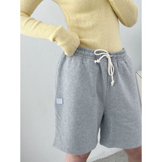 P1IH Ache Studios Swedish fashion brand AS new style mens and womens casual shorts Smiley knitted solid color cropped pants same color logo fashion brand loose