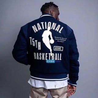 SJVH NBA Spring New 75th anniversary warrior coat woolen baseball uniform commemorating Lakers baseball uniform Sports