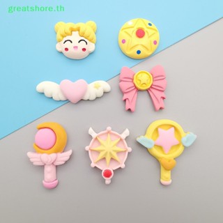 Greatshore กิ๊บติดผมเรซิ่น ลายการ์ตูนเซเลอร์มูน แฮนด์เมด DIY อุปกรณ์เสริม สําหรับตกแต่งโทรศัพท์มือถือ