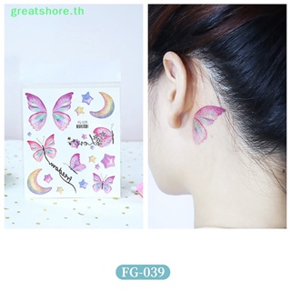 Greatshore สติกเกอร์รอยสักชั่วคราว ลายผีเสื้อ กันน้ํา สําหรับผู้หญิง