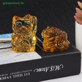 Greatshore กบฮวงจุ้ยนําโชค คริสตัล สีเหลือง สไตล์จีน สําหรับตกแต่งบ้าน