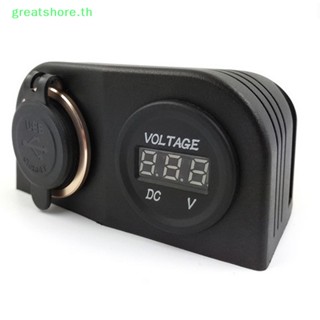 Greatshore ซ็อกเก็ตโวลต์มิเตอร์ เต็นท์ USB 1 2 3 หลุม สําหรับรถยนต์ รถบรรทุก