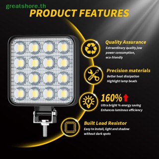 Greatshore หลอดไฟ LED 48 W DC 12 24 โวลต์ 6000K สีขาว สําหรับรถยนต์ รถบรรทุก