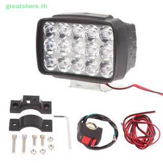 Greatshore ไฟหน้ารถจักรยานยนต์ LED 15 ดวง 12V สว่างมาก สําหรับ Motos ATV Scooter Lighg Retrofitg