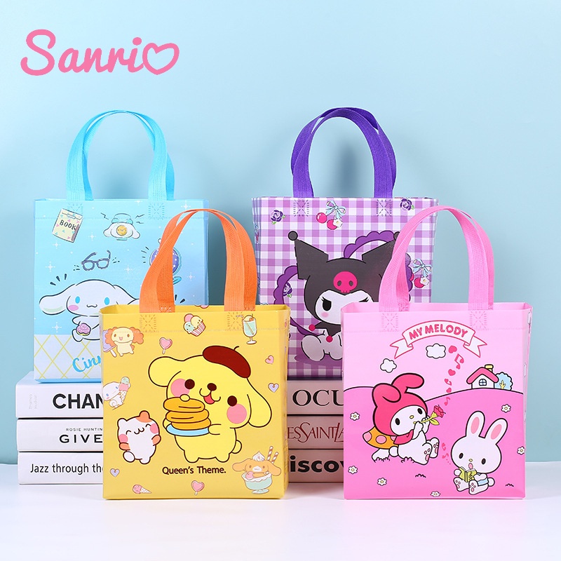 SANRIO กระเป๋าถือ กระเป๋าช้อปปิ้ง ลายการ์ตูน Kuromi Melody Cinnamon Dog น่ารัก