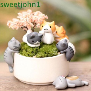 Sweetjohn แมวขี้เกียจการ์ตูนสุ่มสีบ้านสําหรับภูมิทัศน์ลูกแมว