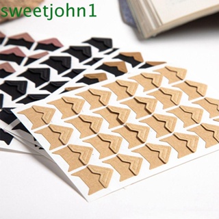 Sweetjohn สติกเกอร์กระดาษคราฟท์ สไตล์วินเทจ สําหรับตกแต่งมุมสมุดภาพ DIY 120 ชิ้น ต่อล็อต (5 แผ่น)