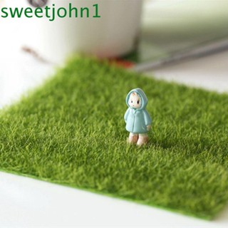 Sweetjohn หญ้าเทียมจําลอง สีเขียว สําหรับตกแต่งสวน DIY