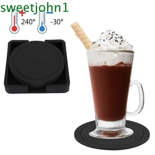 Sweetjohn แผ่นรองแก้วกาแฟ ชา ทรงกลม ทนความร้อน กันลื่น สําหรับตกแต่งบ้าน