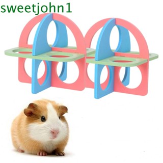 Sweetjohn ของเล่นบ้านหนูแฮมสเตอร์ หนูตะเภา แบบสองชั้น สีรุ้ง DIY