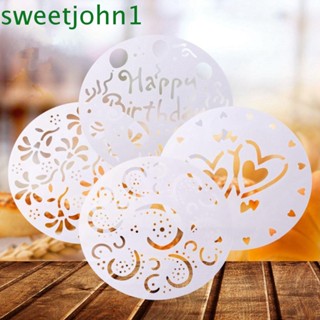 Sweetjohn ตะแกรงพลาสติก ลายฉลุ สําหรับตกแต่งเค้ก และฟองดองท์