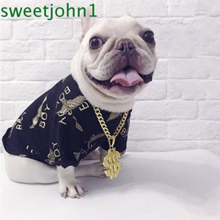 Sweetjohn สร้อยคอโซ่แฟชั่น 43 ซม. หรูหรา สําหรับสัตว์เลี้ยง สุนัข