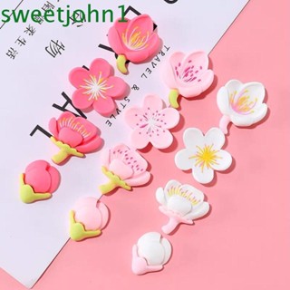Sweetjohn สติกเกอร์แม่เหล็กติดตู้เย็น รูปดอกซากุระ สร้างสรรค์ 4 ชิ้น
