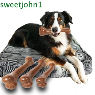 Sweetjohn ของเล่นเคี้ยวกระดูก ทําความสะอาดฟัน ทนทาน สําหรับสัตว์เลี้ยง สุนัข