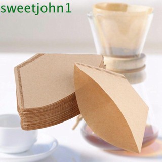 Sweetjohn ที่กรองกาแฟ แบบไม้ เป็นมิตรกับสิ่งแวดล้อม 40 ชิ้น|แผ่นกระดาษกรองน้ําหยด แบบไม่ฟอกขาว