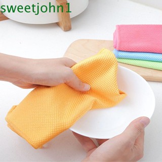 Sweetjohn ผ้าไมโครไฟเบอร์ ขนาด 30*40 ซม. สําหรับเช็ดทําความสะอาดกระเบื้อง กระจก หน้าต่าง