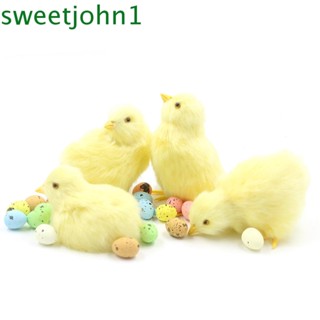 Sweetjohn ตุ๊กตาไก่จําลอง ของเล่นเสริมการเรียนรู้เด็ก