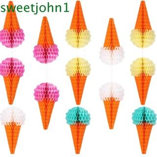 Sweetjohn แบนเนอร์ ลายรังผึ้ง หลากสีสัน สําหรับตกแต่งปาร์ตี้วันเกิดเด็ก