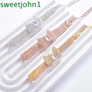 Sweetjohn ปลอกคอโชคเกอร์ ประดับเพชร วิบวับ อุปกรณ์เสริม สําหรับสัตว์เลี้ยง สุนัข แมว