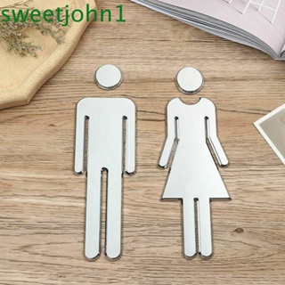 Sweetjohn สติกเกอร์สัญลักษณ์สัญลักษณ์ อะคริลิค สามมิติ สําหรับติดตกแต่งห้องน้ํา ประตูบ้าน ผู้หญิง ผู้ชาย