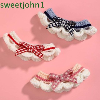 Sweetjohn ปลอกคอ ผ้าขนหนู น้ําลายแมว น่ารัก ปรับได้ อุปกรณ์เสริม สําหรับสัตว์เลี้ยง สุนัข แมว