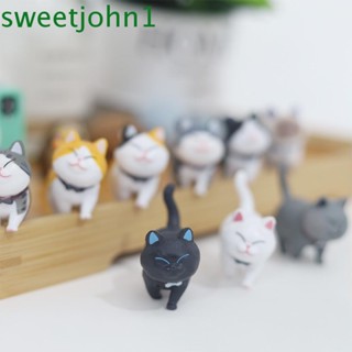 Sweetjohn รูปปั้นเรซิ่น รูปการ์ตูนแมว บอนไซ สําหรับตกแต่งบ้าน