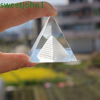 Sweetjohn โมเดลพีระมิดคริสตัลใส 40 มม. สไตล์โบราณ สําหรับตกแต่ง