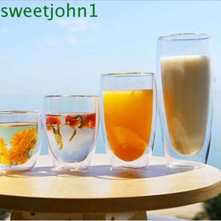 Sweetjohn แก้วมักดื่มกาแฟ เอสเปรสโซ่ ทนความร้อน สองชั้น 80~650 มล.