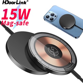 Hdoorlink แผ่นชาร์จแม่เหล็กไร้สาย 15W ชาร์จเร็ว ปลอดภัย สําหรับ I-Phone 14 13 12 Pro Max Mag USB C