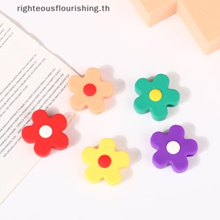 Righteousflourishs.th ฝาครอบป้องกันสายชาร์จ ลายดอกไม้น่ารัก สีแคนดี้