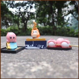 Cool ใหม่ โมเดลตุ๊กตาฟิกเกอร์ Kirby Gourmet Food Series Waddle Dee Ball กระบองเพชร ของเล่นสําหรับเด็ก 3 ชิ้น