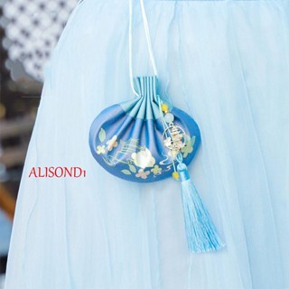 Alisond1 สไตล์จีน กระเป๋าโบราณ เรียบ ของขวัญรับปริญญา ลายดอกไม้ เด็ก กระเป๋าผม ลานูโก้ กระเป๋าเงินขนาดเล็ก แขวนรถ มัลติฟังก์ชั่น กระเป๋าหูรูด พกพาบนซอง