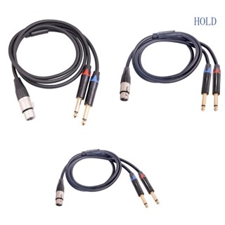 Ace สายเคเบิลไมโครโฟน 3-Pin XLR Female to Dual 6 35 มม. 1 4 TS สําหรับลําโพง