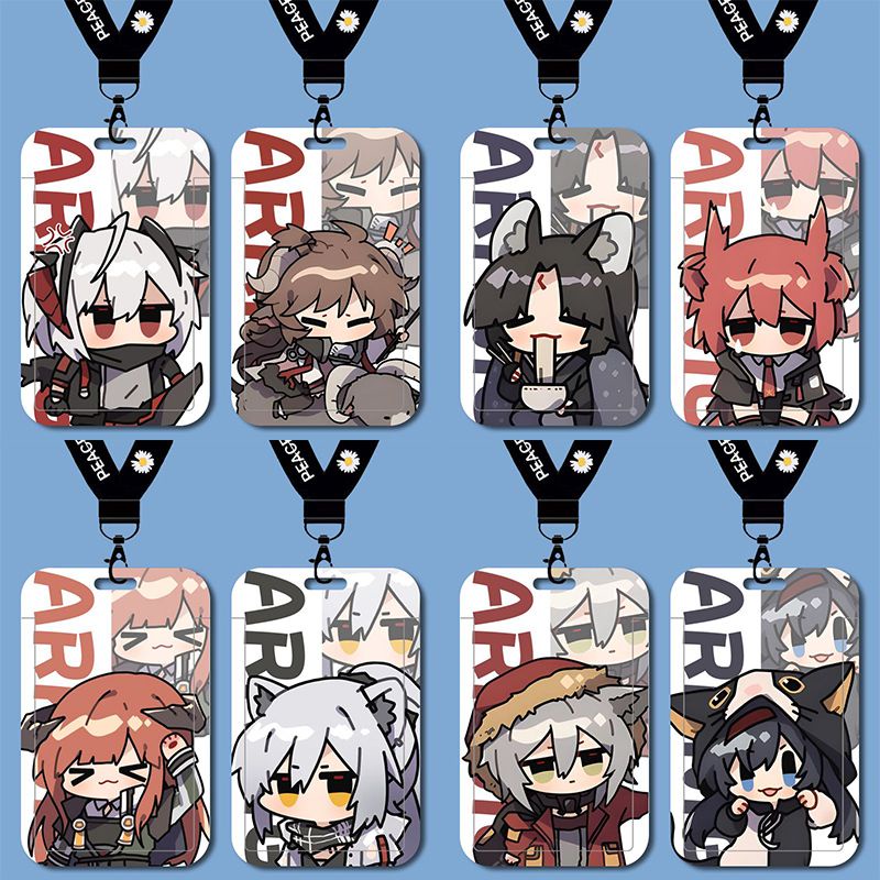 Arknights รุ่น Q Eyjafjalla Student School ID Card Holder Work ID Personal ID Lanyard Name Card Case