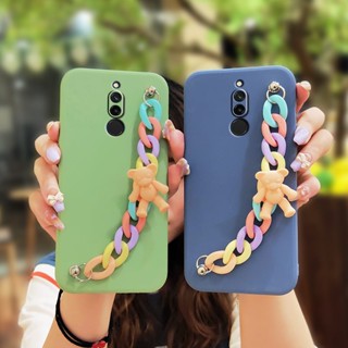 Liquid silicone shell Lens bump protection Phone Case For Redmi 8 Bear bracelet Anti-fall Lens package Camera all inclusive